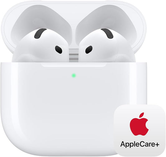 Apple AirPods 4 Wireless Earbuds, Bluetooth Headphones, Personalized Spatial Audio, Sweat- and Water-Resistant, USB-C Charging Case, H2 Chip, Up to 30 Hours of Battery Life