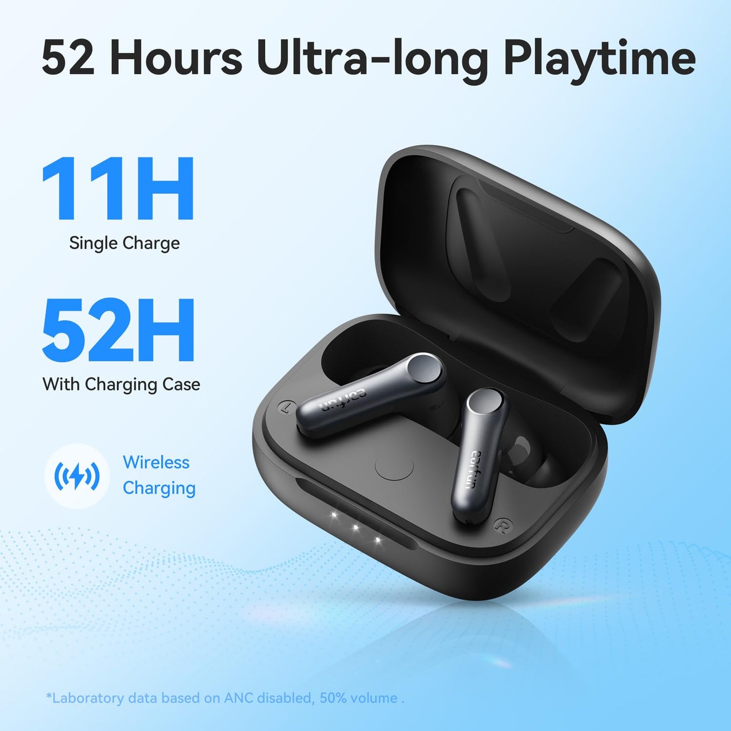 EarFun Air Pro 4 Adaptive Noise Cancelling Wireless Earbuds Bluetooth | Qualcomm Snapdragon Sound,aptX™ Lossless,6 Mics AI cVc 8.0 Call,LDAC Hi-Res Audio, 52H Playtime,BT5.4,in-Ear Detection