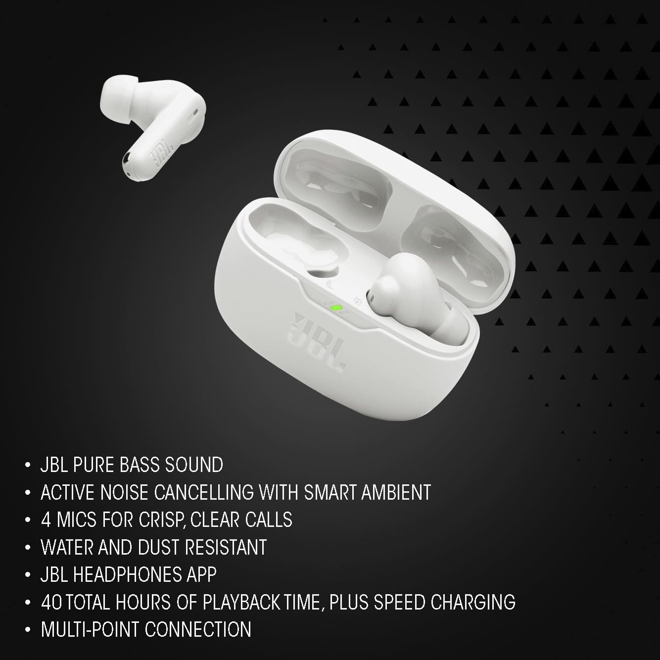JBL Vibe Beam 2 - True Wireless Noise Cancelling Earbuds - Black