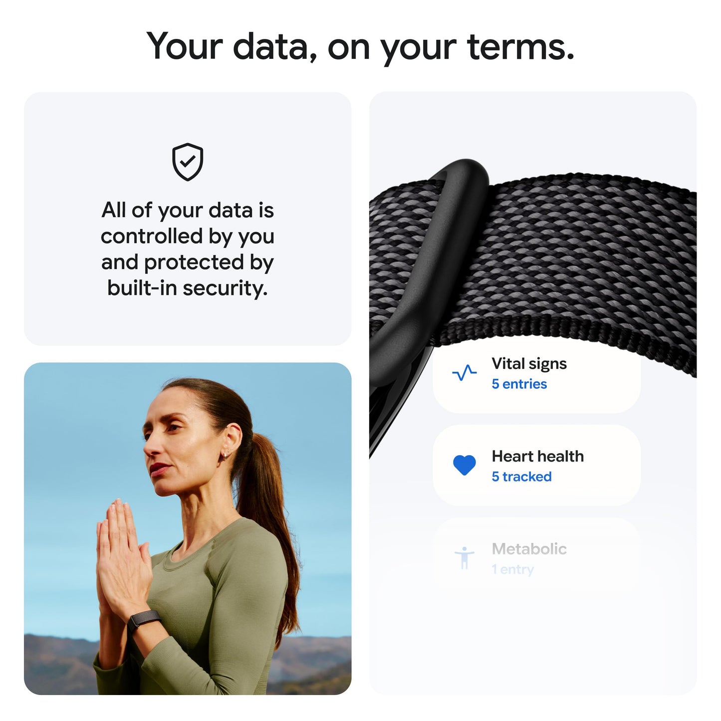 Google Fitbit Air - Screenless Activity Tracker with Fitness, Heart Rate, Sleep Tracking and More - Personalized AI-Powered Coaching - Compatible with iOS and Android - Obsidian