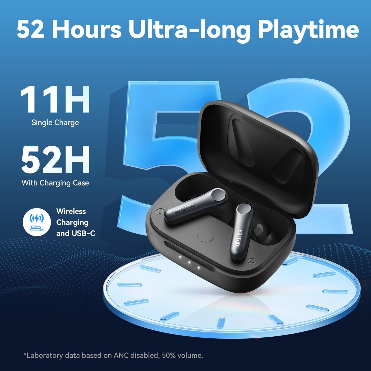 EarFun Air Pro 4 Adaptive Noise Cancelling Wireless Earbuds Bluetooth | Qualcomm Snapdragon Sound,aptX™ Lossless,6 Mics AI cVc 8.0 Call,LDAC Hi-Res Audio, 52H Playtime,BT5.4,in-Ear Detection