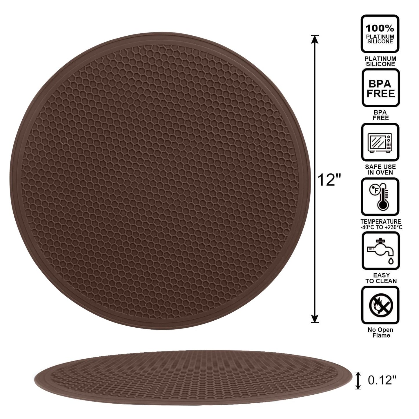 Silicone Trivets for Dishes, Multi-Purpose Pot Holders 4PCS 2 Sizes 7 Inch & 9 Inch, Non-Slip Silicone Trivet Mats Hot Pads for Kitchen Counter, Trivet for Hot Pots and Pans (Blue)