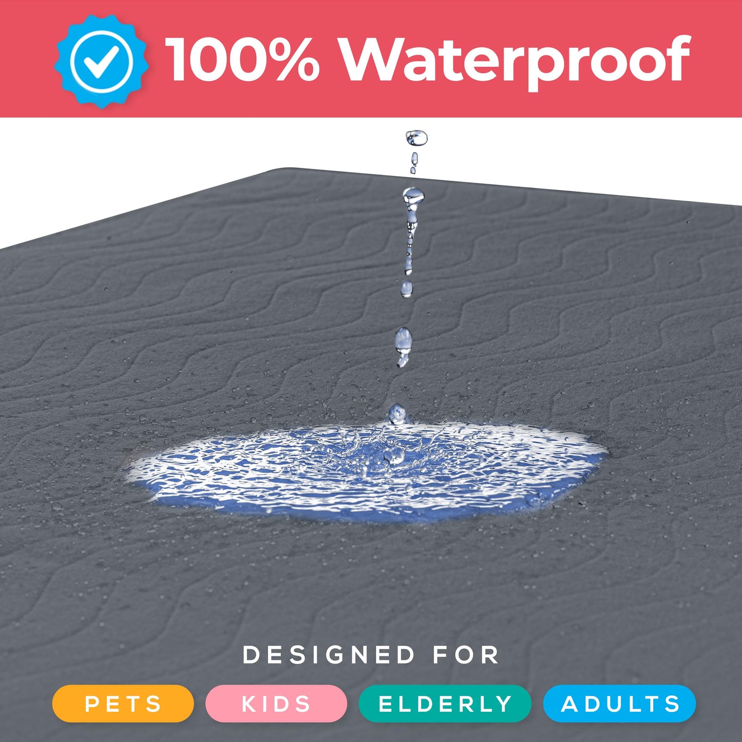 Utopia Bedding (Pack of 4) Waterproof Incontinence Pads Quilted Washable & Absorbent Bed Pad for Adults and Kids 34 x 36 inches (Blue)