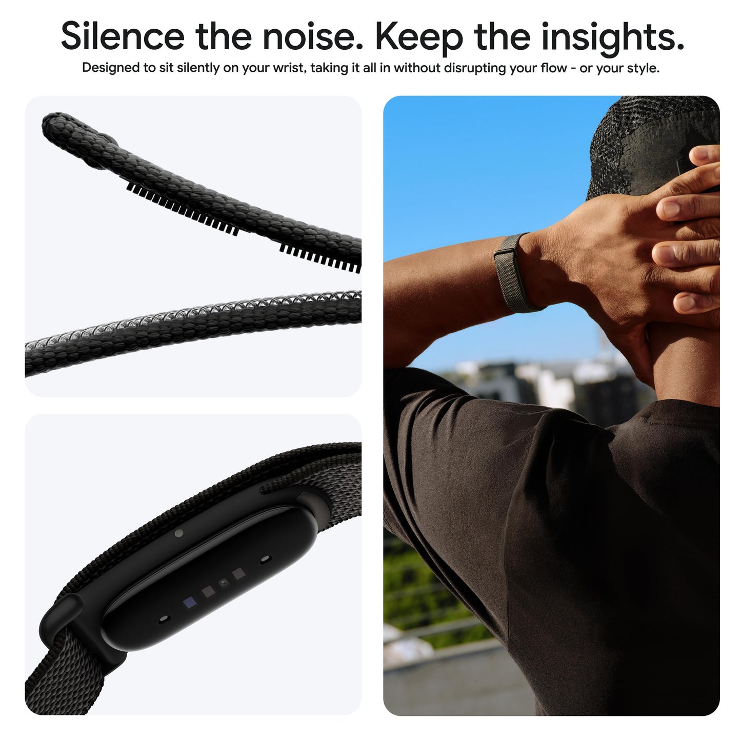 Google Fitbit Air - Screenless Activity Tracker with Fitness, Heart Rate, Sleep Tracking and More - Personalized AI-Powered Coaching - Compatible with iOS and Android - Obsidian