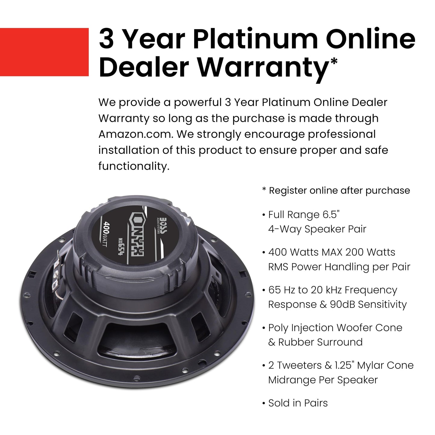 BOSS Audio Systems NX694 6 x 9 Inch Car Door Speakers - 800 Watts (per Pair), Coaxial, 4 Way, Full Range 4 Ohms, Sold in Pairs, Bocinas para Carro
