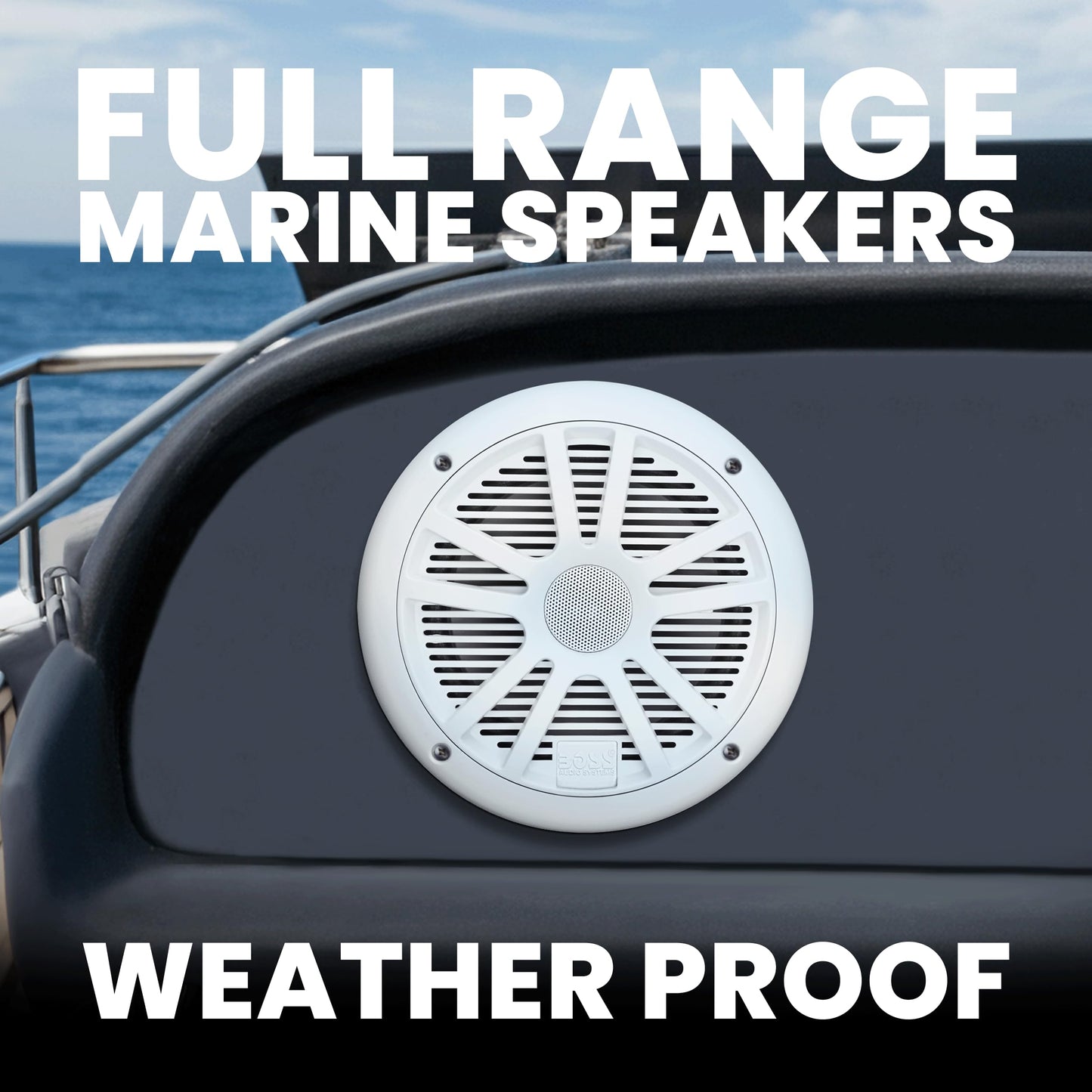 BOSS Audio Systems MR6W 180 Watt (Per Pair), 6.5 Inch, Full Range, 2 Way Weatherproof Marine Speakers (Sold in Pairs)