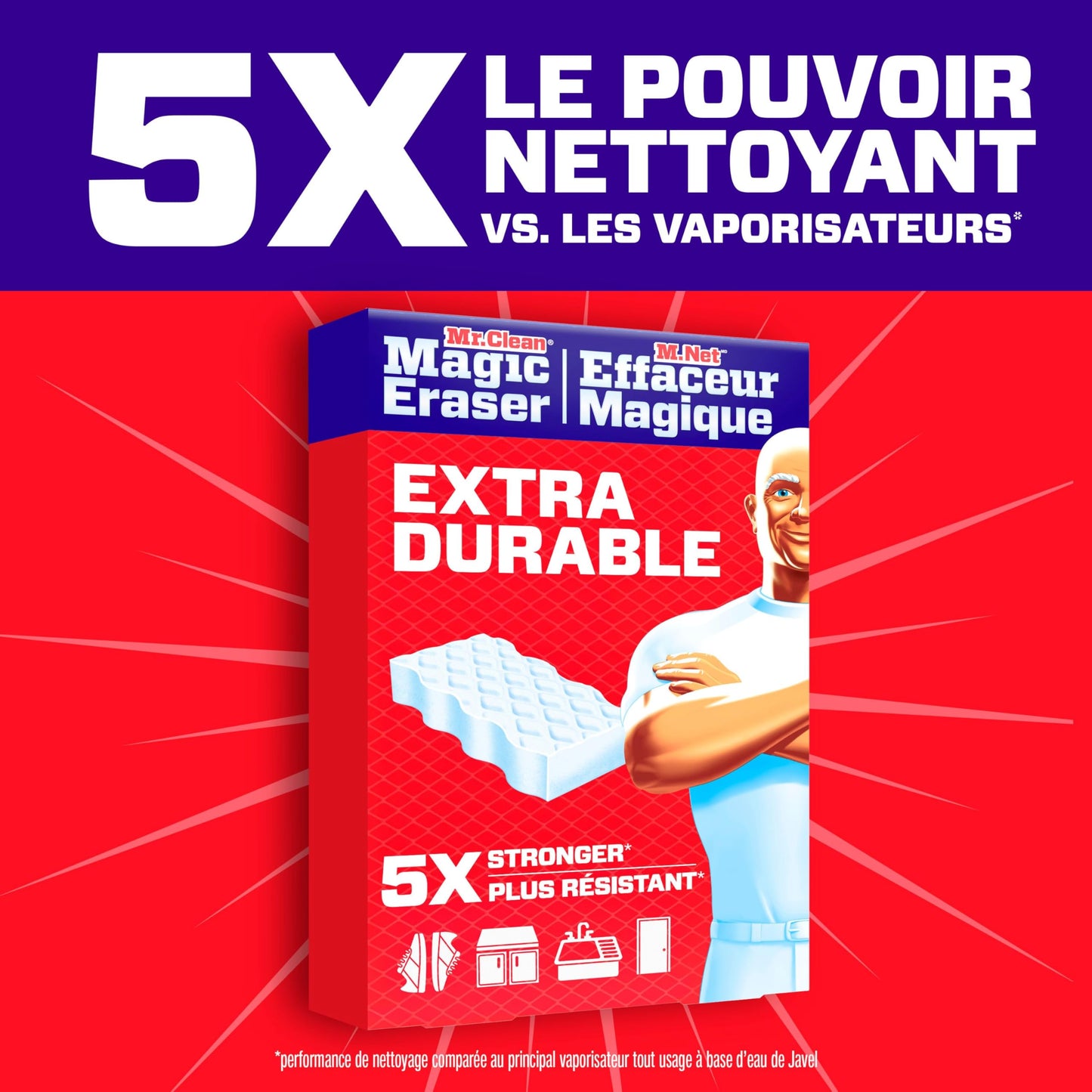 Mr. Clean Magic Eraser Sponge, Extra Durable, All Purpose Cleaner, Cleaning Scrubber, Wall, Sneaker, Kitchen, Bathroom, Shower Cleaner, Cleaning Supplies, Cleaning Pads, 12ct