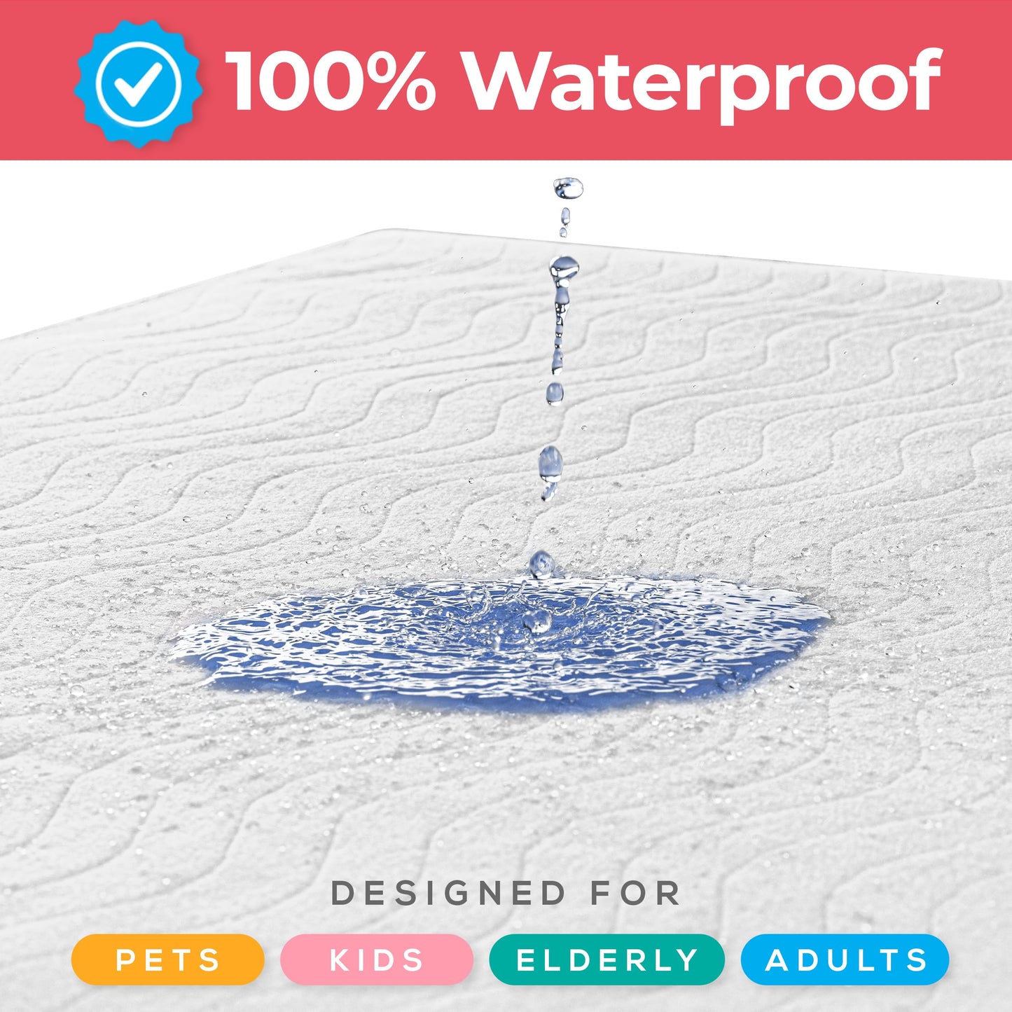Utopia Bedding (Pack of 4) Waterproof Incontinence Pads Quilted Washable & Absorbent Bed Pad for Adults and Kids 34 x 36 inches (Blue)