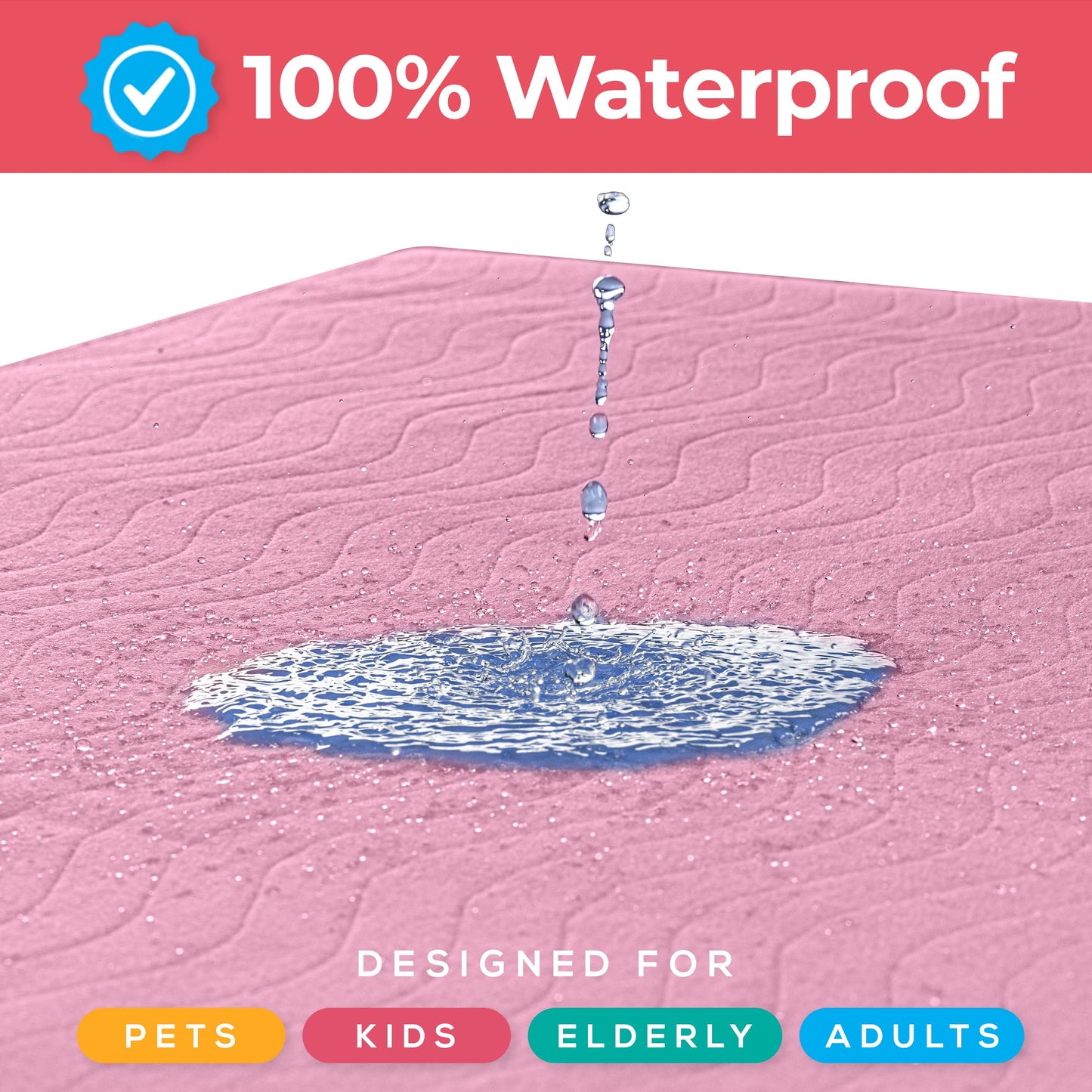 Utopia Bedding (Pack of 4) Waterproof Incontinence Pads Quilted Washable & Absorbent Bed Pad for Adults and Kids 34 x 36 inches (Blue)